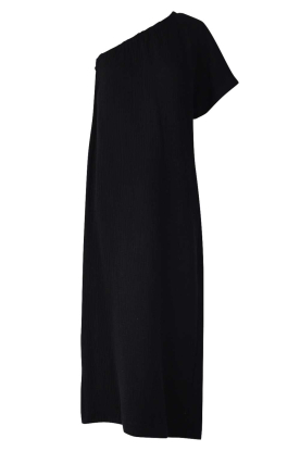 March23 | One-shoulder mousseline jurk Toledo | zwart 
