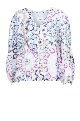 ba&sh | Blouse with print and puffed sleeves Luigi | natural