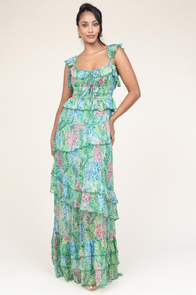 Ibana | Lurex maxi-jurk met print Danessa | groen