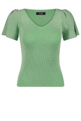 Ibana | Lurex top with puffed sleeves Thaira | green