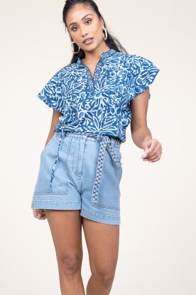 Ibana |  Cotton top with print Tadine | blue