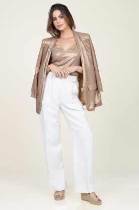 Second Female |  Viscose linen trousers Lino | white 