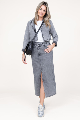 Co'Couture |  Non-stretch denim skirt Vika | grey 