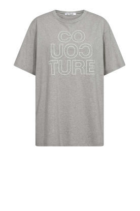Co'Couture | Oversized logo t-shirt Outline | grijs