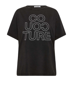 Co'Couture | Oversized logo t-shirt Outline | zwart