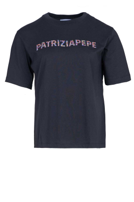 Patrizia Pepe | T-shirt met logo Lucia | zwart 
