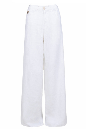 Lois Jeans | Linen mix wide leg pants Marlene | white