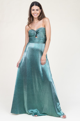 Ibana |  Strapless maxi dress with lurex Frederique | green 