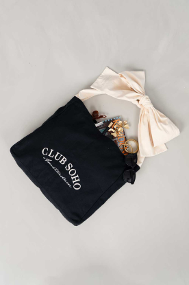 Club Soho |  Club Soho shopper with adjustable strap | black 