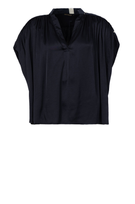 Greek Archaic Kori | Viscose top with embroidery Ela | black