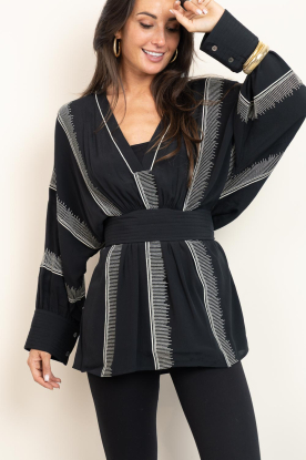 Antik Batik |  Viscose crepe tunic Loulou | black 