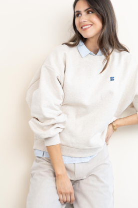 by-bar |  Sweater with logo Bibi | Natural 