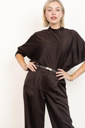 Little Soho |  Thin strap leather belt Mandy | brown 