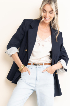 Little Soho |  Thin leather belt Mandy | camel 