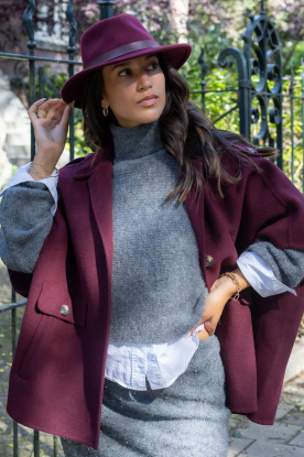 House of Ord |  Hat with leather band Blake | burgundy 
