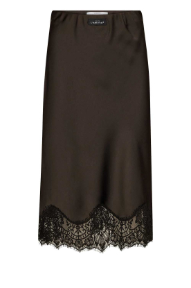 Haute L'Amitié |  Skirt with lace details Naomi | brown 