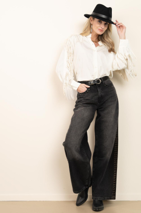 Ibana |  High waist jeans with studs Pacey | black 