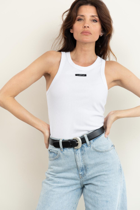 Haute L'Amitié |  Ribbed tank top Badge | white 
