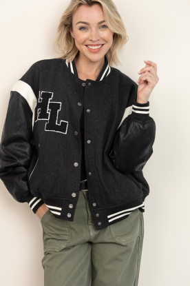 Haute L'Amitié |  Wool mix baseball bomber jacket Marloes | black 