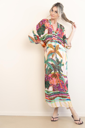 Lola Casademunt | Jurk met print en kraaltjes Palmeras | multi 