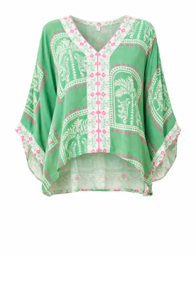 Lola Casademunt |  Viscose top with print Pico | green 