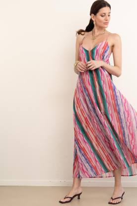 Look Striped maxi dress with lurex Rosa