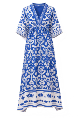 Lola Casademunt | Maxi-jurk met print Geo | blauw 