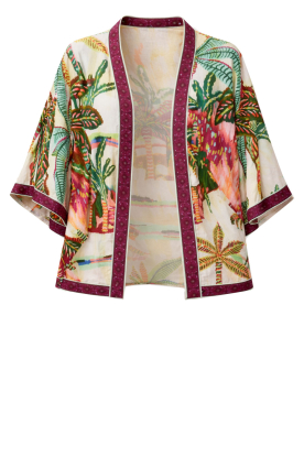 Lola Casademunt | Kimono met print en kraaltjes Palmeras | multi 