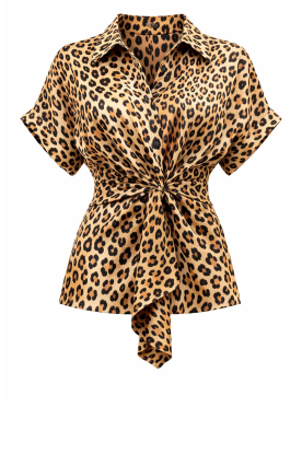 Lola Casademunt |  Blouse with leopard print Manga | animal print 