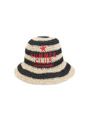 Lola Casademunt |  Raffia bucket hat Lola | black 