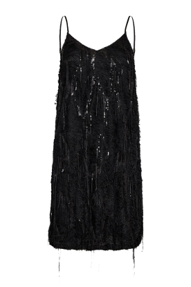 Co'Couture |  Mini dress with sequins and fringes Silla | black 