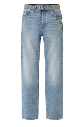 ba&sh |  Denim straight leg jeans with embroidery Rizie | blue 