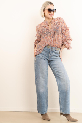 ba&sh |  Denim straight leg jeans with embroidery Rizie | blue 