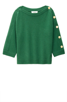 ba&sh |  Cashmere sweater with buttons Classy | green 