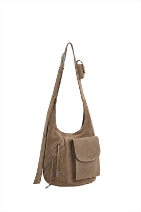 ba&sh |  Suede crossbody bag Youyou | taupe 