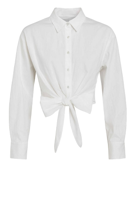 Janice |  Poplin blouse with tied detail David | white 