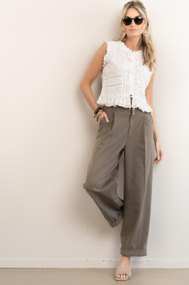 Janice |  Paperbag trousers Balti | green 