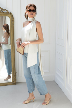 Look Satin one shoulder top Sira