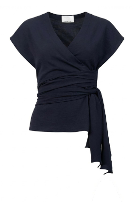 Badits |  Crepe wrap top Bruna | blue 
