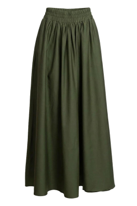 Est'Seven |  Poplin maxi skirt Aylin | dark green  