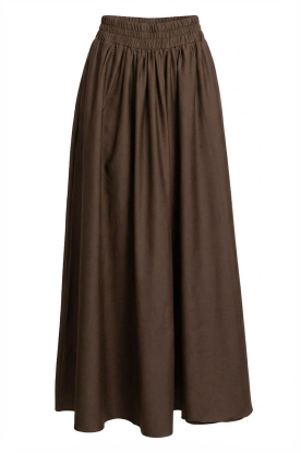 Est'Seven |  Poplin maxi skirt Aylin | brown 