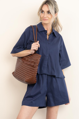 Est'Seven |  Poplin shorts Defne | blue 