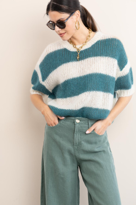 by-bar |  Soft striped sweater Nino | green 