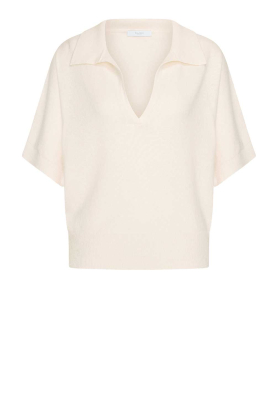 by-bar |  Soft sweater with V-neck Stormi | natural 