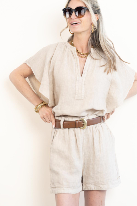 by-bar |  Linen top Vina | beige 