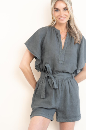 by-bar |  Linen top Vina | black 
