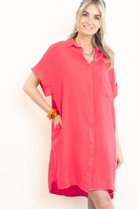 by-bar |  Linen dress Hella | red 