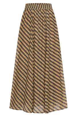 by-bar |  Maxi skirt with print Ruby | brown 