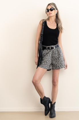 Look Washed leopard print short June