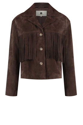 Alter Ego |  Suede jacket with fringes Darcy | brown 